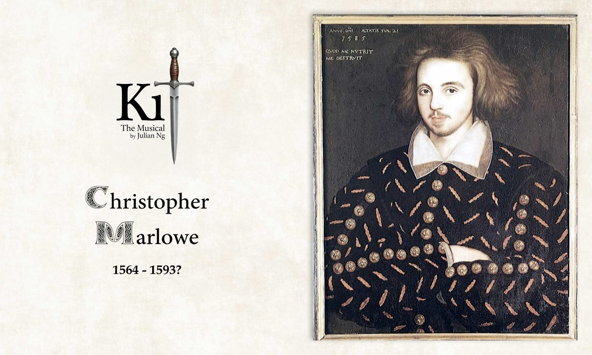 Christopher Marlowe Portrait c/o Master's Lodge, Corpus Christi College